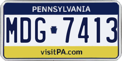 PA license plate MDG7413