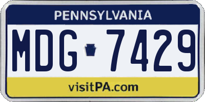 PA license plate MDG7429