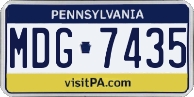 PA license plate MDG7435