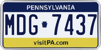 PA license plate MDG7437
