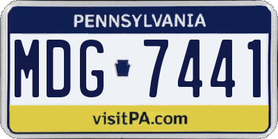 PA license plate MDG7441