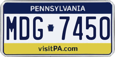 PA license plate MDG7450