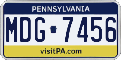 PA license plate MDG7456