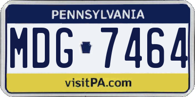 PA license plate MDG7464