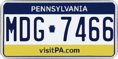 PA license plate MDG7466