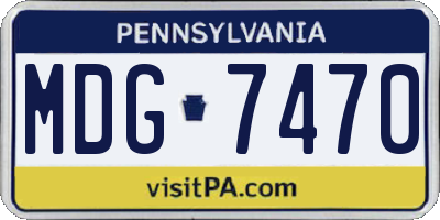 PA license plate MDG7470