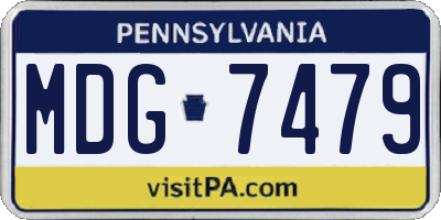 PA license plate MDG7479