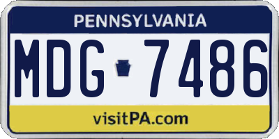 PA license plate MDG7486