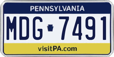 PA license plate MDG7491