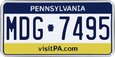 PA license plate MDG7495
