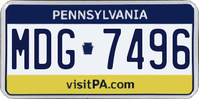 PA license plate MDG7496