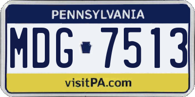 PA license plate MDG7513