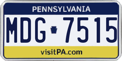 PA license plate MDG7515