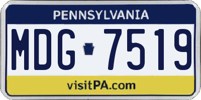 PA license plate MDG7519