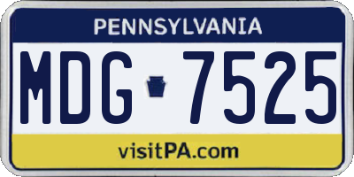 PA license plate MDG7525