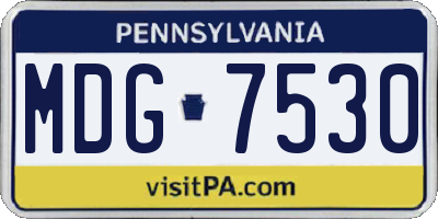 PA license plate MDG7530