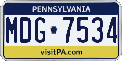 PA license plate MDG7534