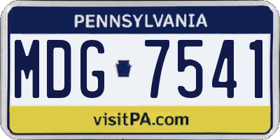 PA license plate MDG7541