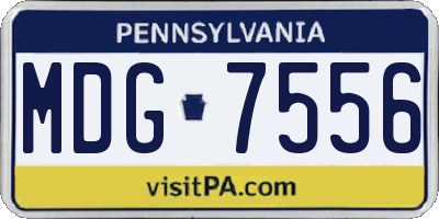 PA license plate MDG7556