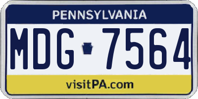PA license plate MDG7564