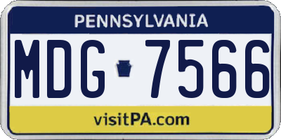 PA license plate MDG7566