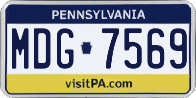 PA license plate MDG7569