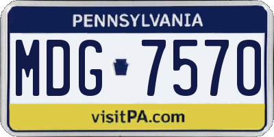 PA license plate MDG7570