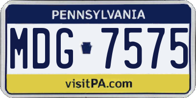 PA license plate MDG7575