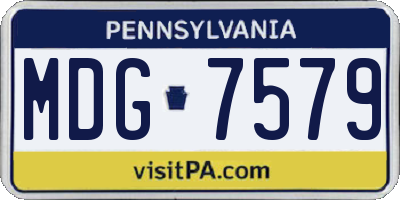 PA license plate MDG7579