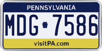 PA license plate MDG7586