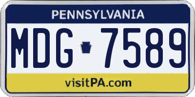 PA license plate MDG7589