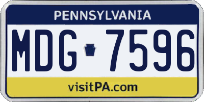 PA license plate MDG7596