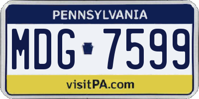 PA license plate MDG7599