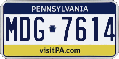PA license plate MDG7614