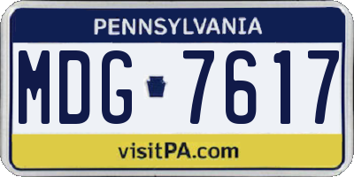 PA license plate MDG7617