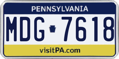 PA license plate MDG7618