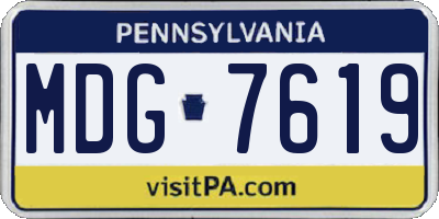 PA license plate MDG7619
