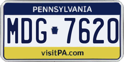 PA license plate MDG7620