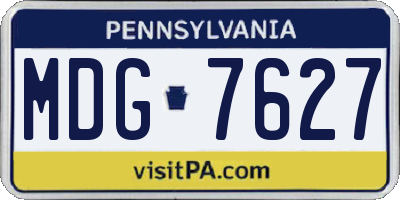 PA license plate MDG7627