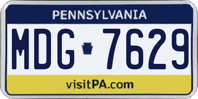 PA license plate MDG7629