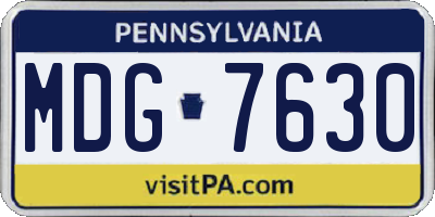 PA license plate MDG7630