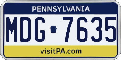 PA license plate MDG7635