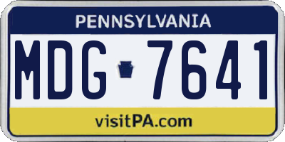 PA license plate MDG7641