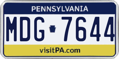 PA license plate MDG7644