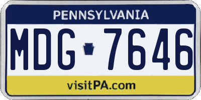 PA license plate MDG7646
