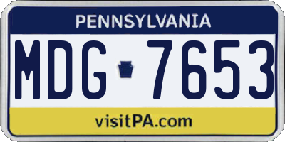 PA license plate MDG7653