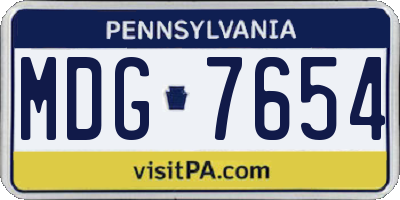 PA license plate MDG7654