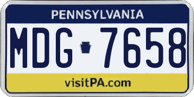 PA license plate MDG7658