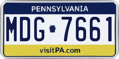 PA license plate MDG7661