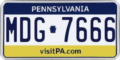 PA license plate MDG7666